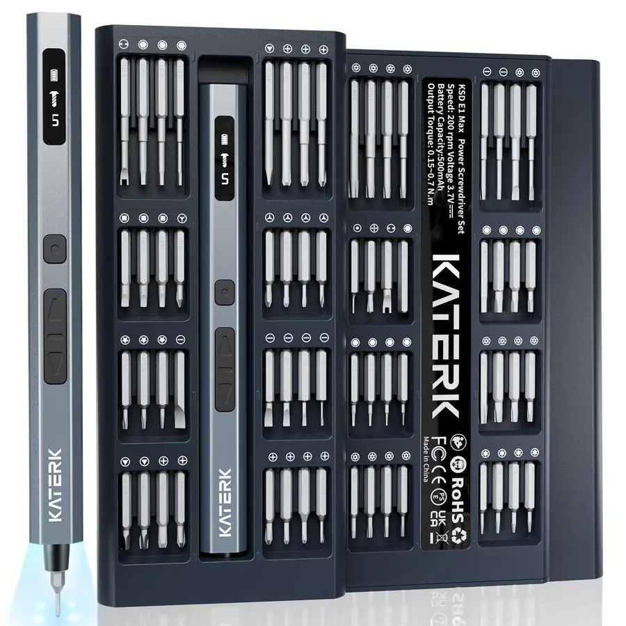 

Набор прецизионных отверток 64-бит, набор мини-электрических отверток, маленькая аккумуляторная отвертка со светодиодной подсветкой, магнитное хранилище, R