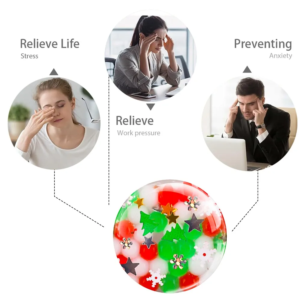 Mini boules anti-Stress de noël de 3.5cm, jouets Squishy, jouets sensoriels pour enfants et adultes, Anti-anxiété, soulagement du Stress, cadeaux de fête