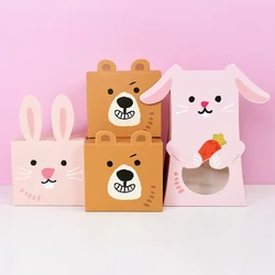Easter Bunny Candy Bag Cute Bear Gifts Box Easter Party Chocolate Cookie Packing Boxes For Spring Easter Kids Birthday Gift Bags