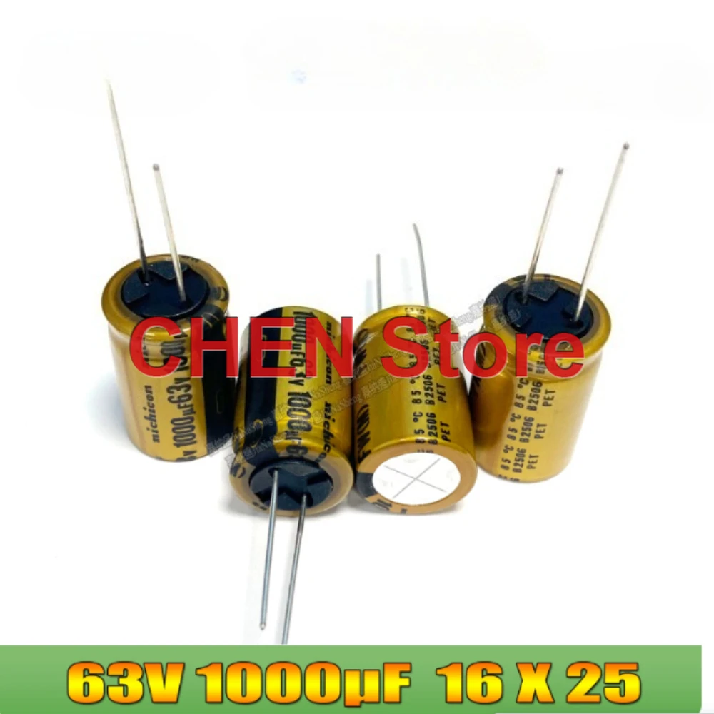 4PCS/lot NEW NICHICON FW 1000UF 63V 16X25MM 85c Electrolytic Capacitor 63V1000UF UFW1J102M Free Shipping