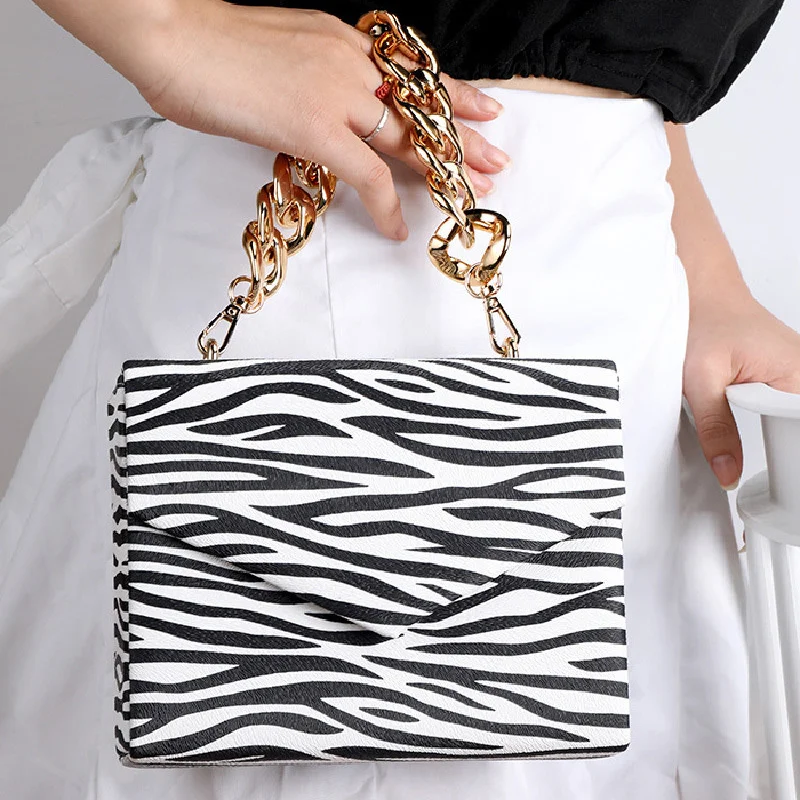 

Women’s Shoulder Bags 2024 Trend New Zebra Print Evening Fashion Versatile Women's Handbags Diagonal Chain Clutch