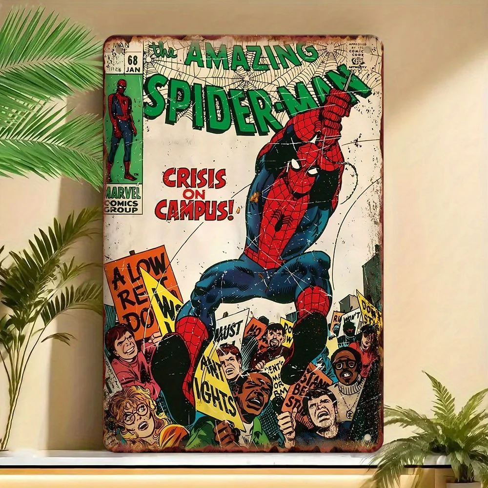 ديكور حائط معدني من Marvel Spider-Man - Vintage Amazing Spider-Man # 56 غطاء طبق الأصل - ملصق الكتاب الهزلي القديم - آيرو عالي التحمل #1