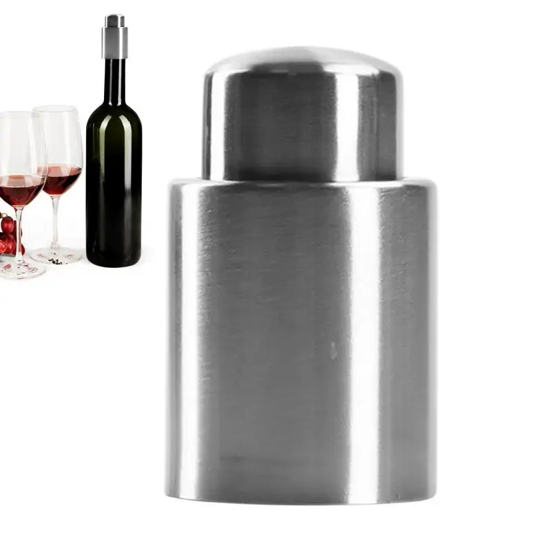 Stainless Steel Wine Stopper Vacuum Reusable Wine Corks Bottle Stoppers Food Grade Vacuum Pump Corks Wine Preserver And Savers