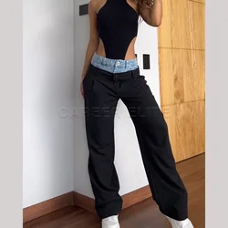 Women's Cargo Pants High Waist Fashion Baggy Jeans Straight Leg Loose Fitting Pants Slimming and Casual Trousers Spring Autumn