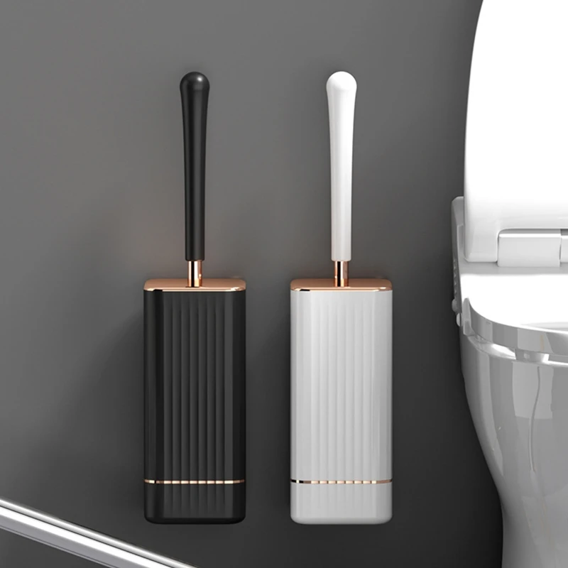 Scopino per wc con manico lungo con Base di scarico Set di spazzole e supporti per la pulizia della toilette a parete accessori per il bagno