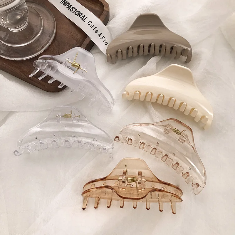 Hair Clips Geometric Hairdo Grab Korean Clear Acrylic Shark Clip Girl Bath Grab Clip Headpiece Back Hair Accessories