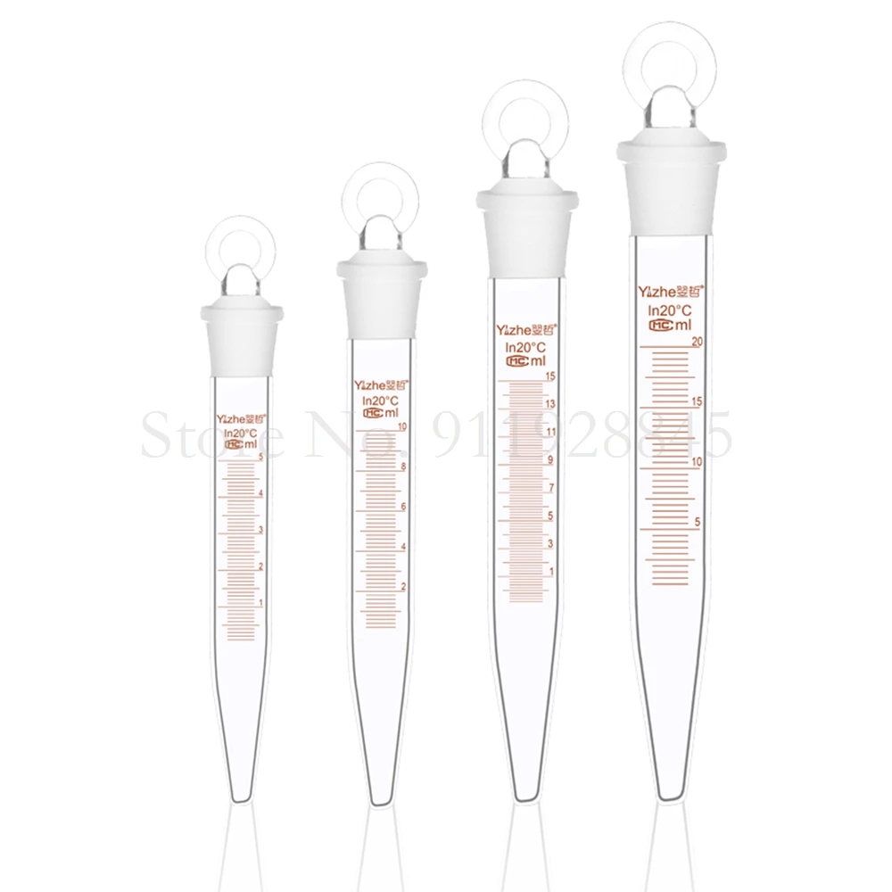 10pcs/lot Graduated V-shape bottom glass Graduated centrifuge tube 5ml 10ml 15ml 20ml 25ml with Grinding mouth