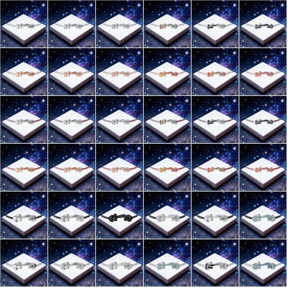 

KUXM 2025 New 925 Silver Size-M-L White Zircon U-Shaped Bracelet female Suitable Daily Wear Party Gifts Luxurious Couple Jewelry