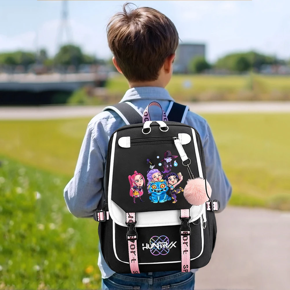 For KPop Demon Hunters Backpack Demon Slayer Backpack For Kpop Demon Backpack for Boys Girls