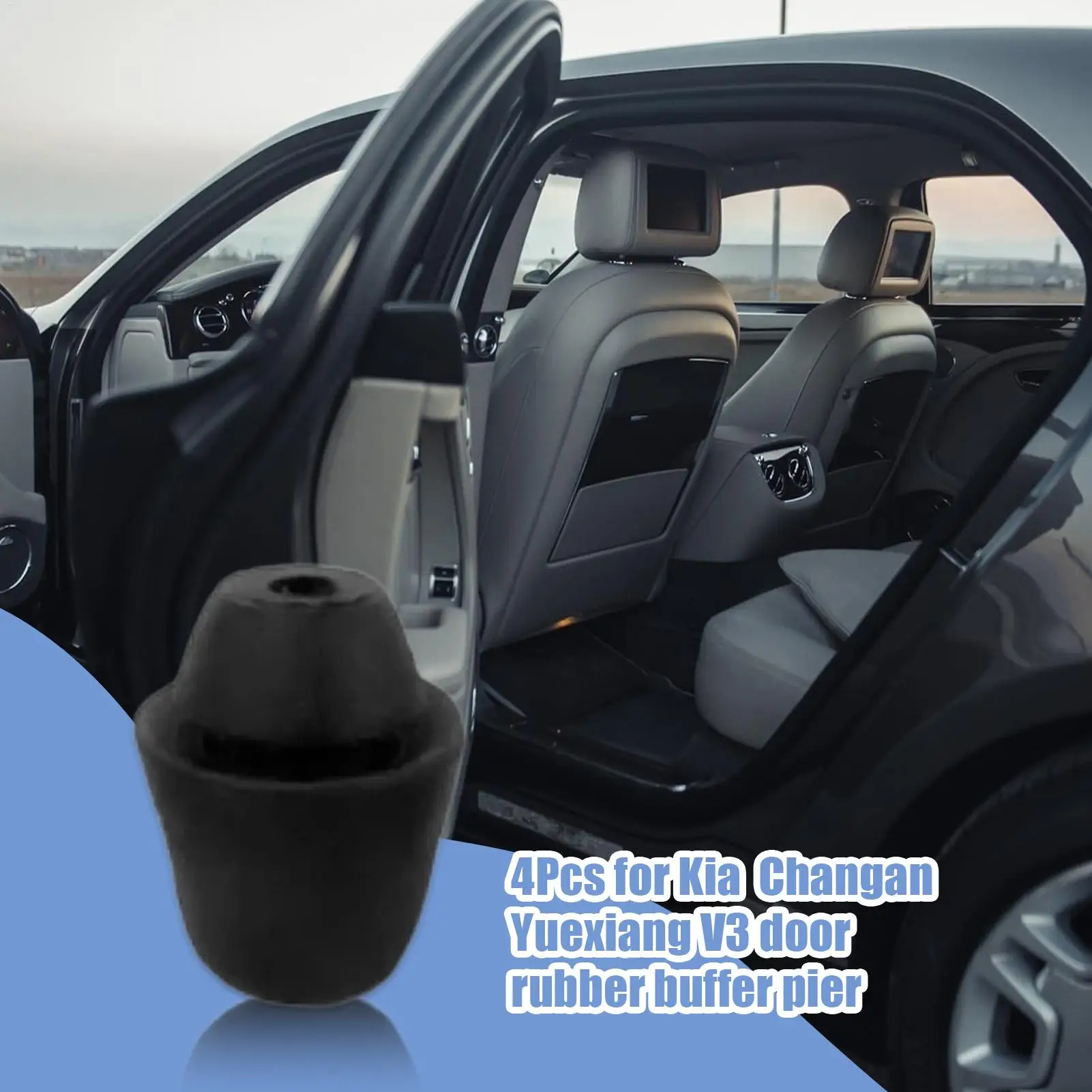 Black Automotive Door Stopper Buffer Rubber Bands Cushion Pad Bumper Rubber Stops Front Rear Door Protection ﻿