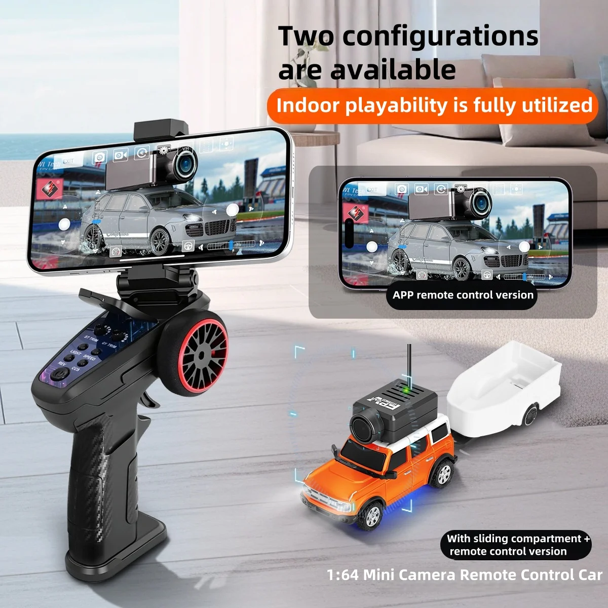 WLtoys 6405-C Remote Control Car With Camera Controlled By Mobile Phone APP 2.4G Frequency 1:64 Scale RC Drift Car For Boys