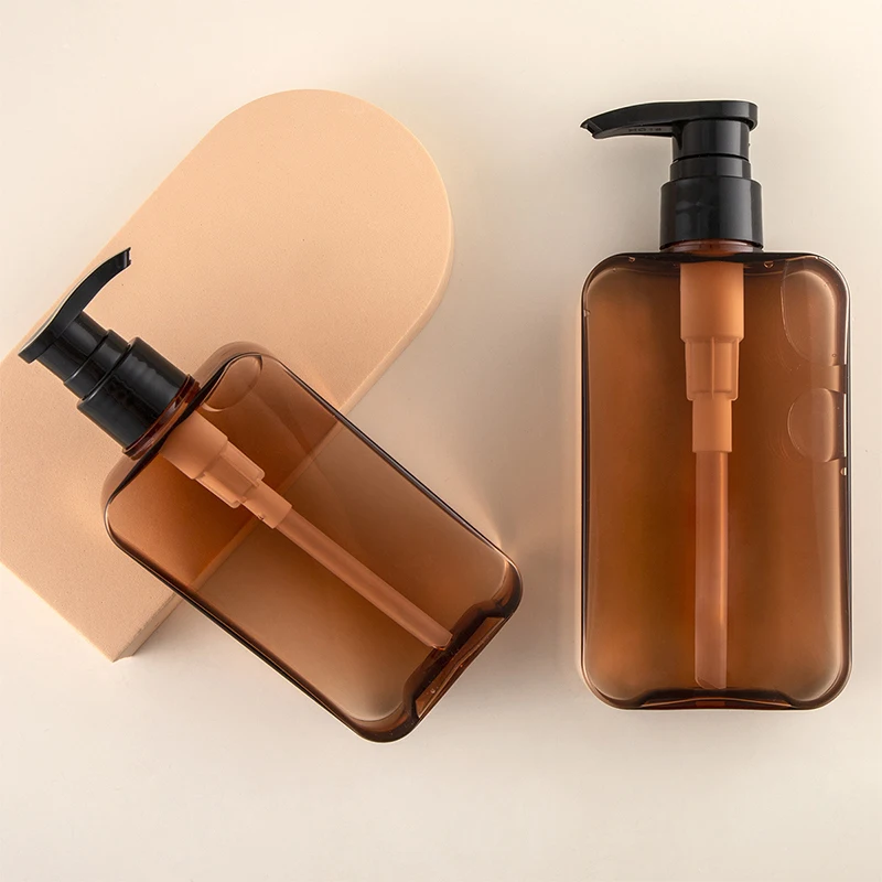 200/300ml Square Transparent Teal Liquid Dispensing Bottle Bottle Shampoo Lotion Body Wash Body Lotion Pump Bottle