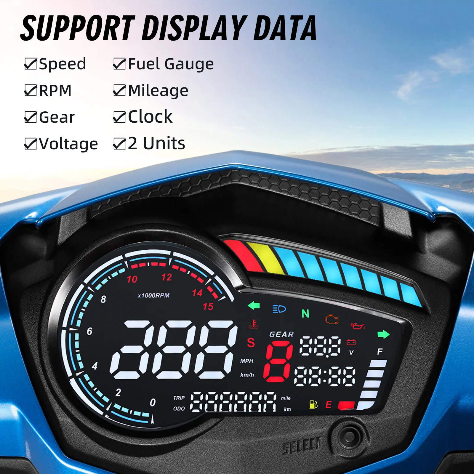 Digitaler Motorrad-Tachometer  – Motorcycle Gear Levels Bewertung und Preis