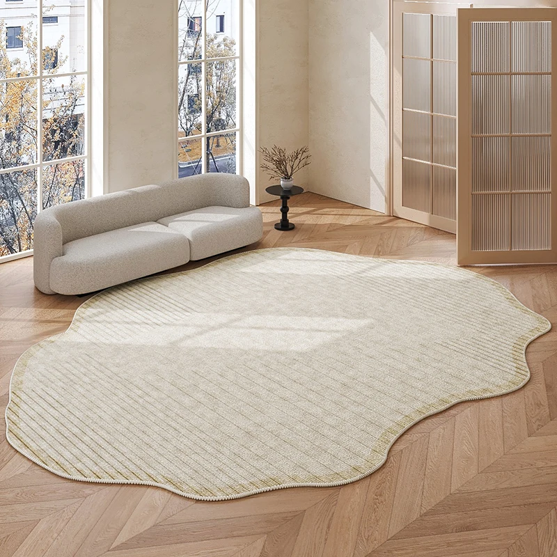 Cream Style Rugs for Bedroom Fluffy Soft Study Rug Irregular line Living Room Decoration Plush Carpet Home thickenened Floor Mat