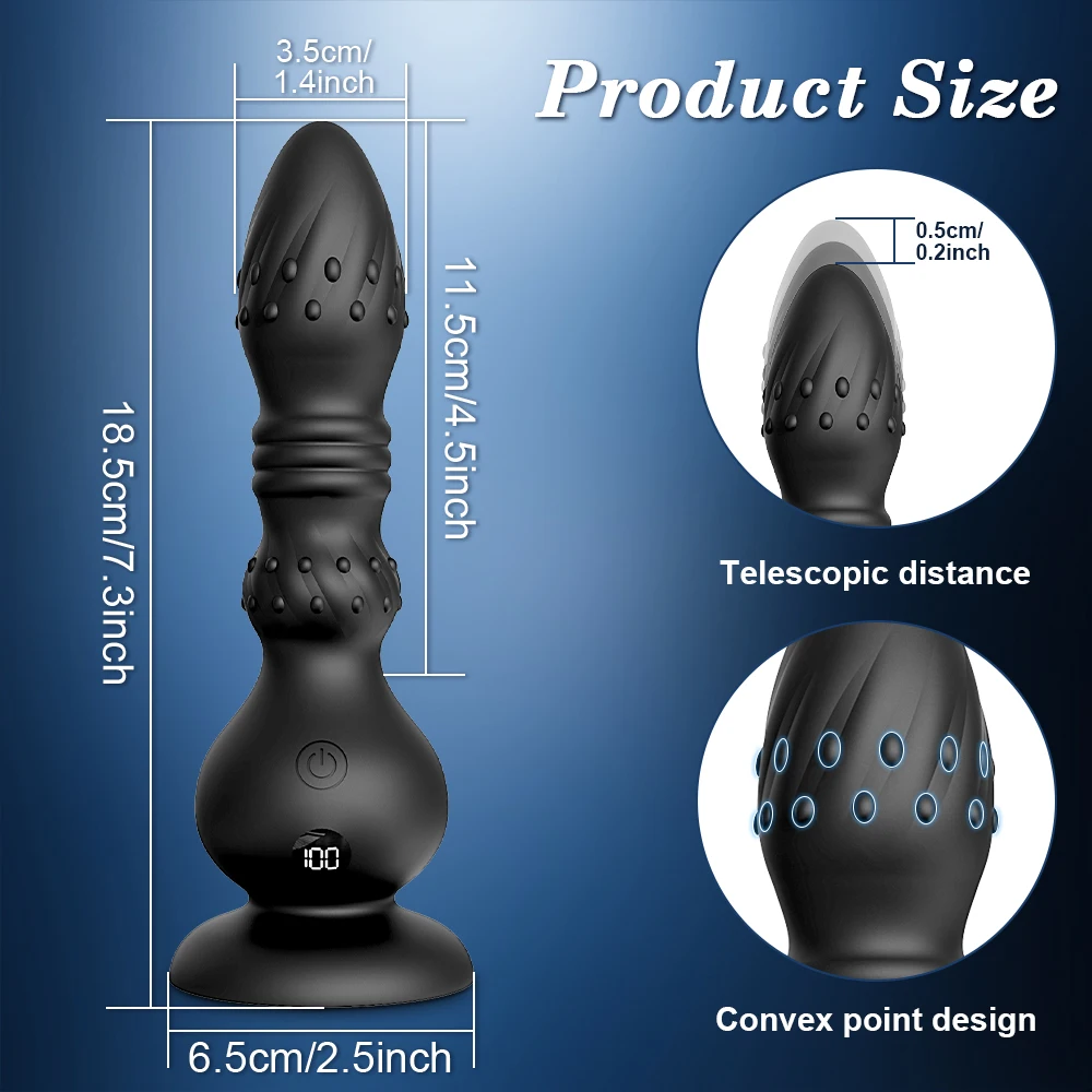 Spinta Plug anale Vibratore Giocattoli del sesso per le donne Uomini Butt Plug Maschio Massaggiatore della prostata Telescopico G Spot Vibratore Stimolatore 18+