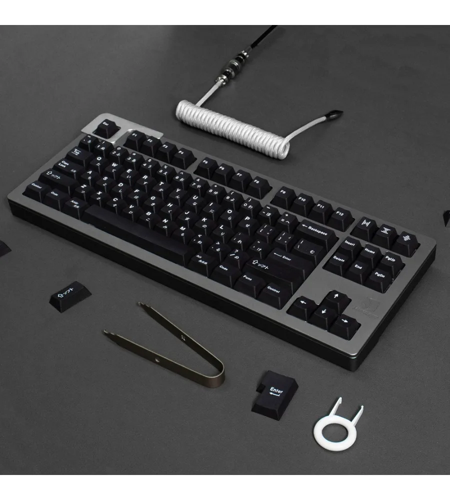 

Sublimation full set of mechanical keyboard cap 64/75/87/9 black keycap Japanese original height PBT