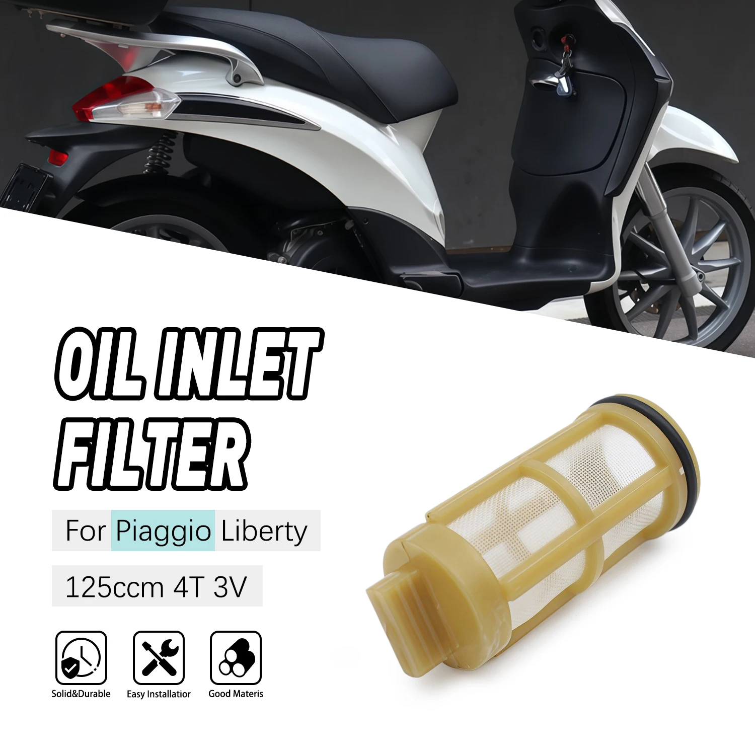 

Motorcycle Parts Oil Filter Element Engine Oil Strainer For Piaggio Liberty 125ccm 4T 3V B015454