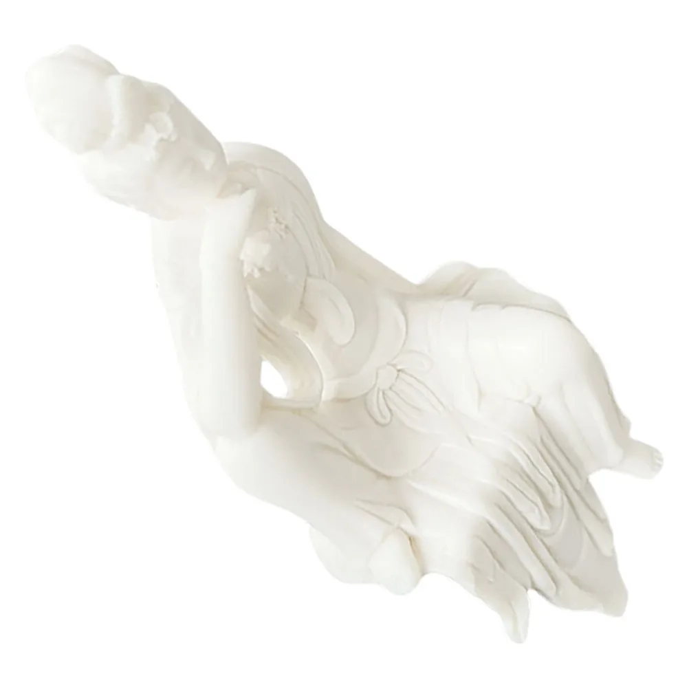 

Guanyin Buddha Statue Nut Carved Feng Shui Ornament Compassionate Eastern Goddess for Living Room Home Meditation