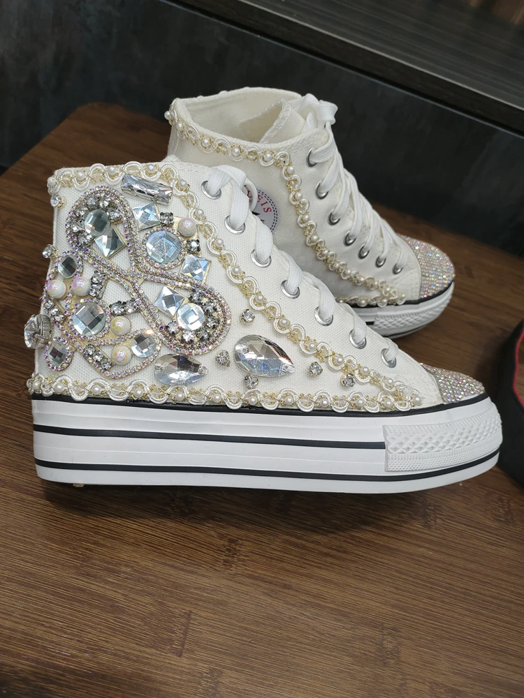 New Crystal Diamond Inlaid Canvas Shoes