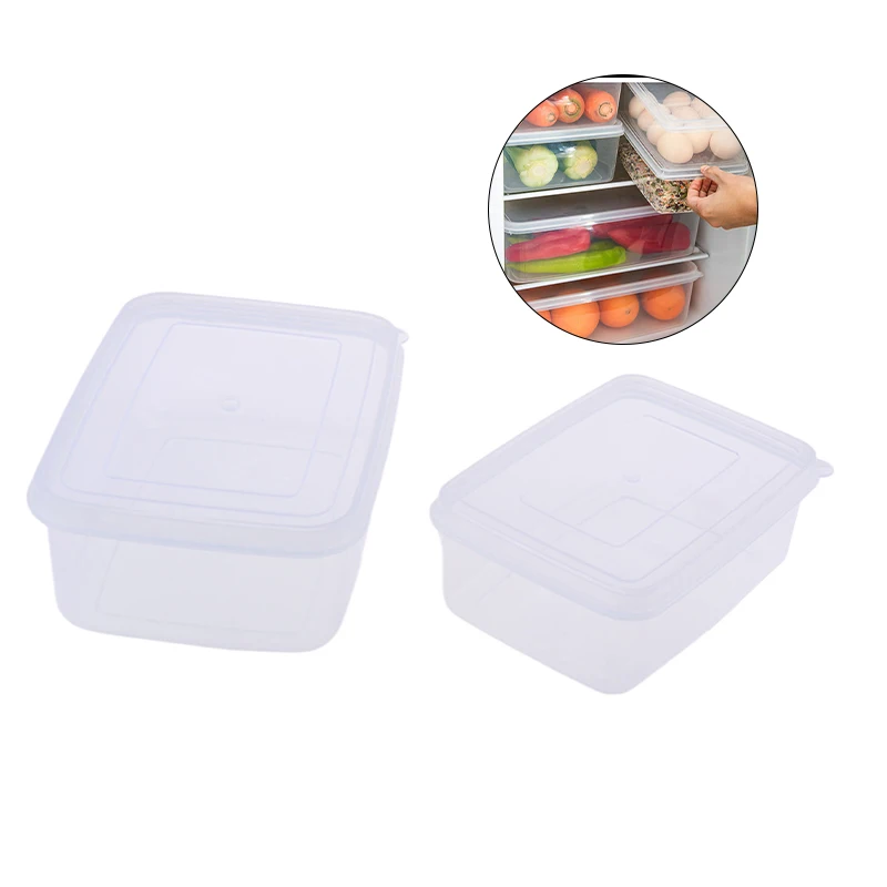 300/500ml Transparent Plastic Rectangular Crisper Special For Refrigerator Sealed Food Grade Kitchen Storage Box