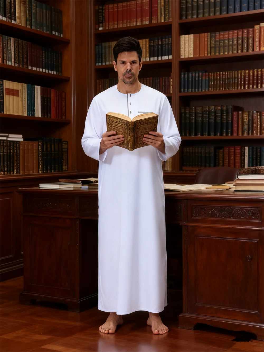 Mens Musulmano Jubba Thobe Manica Lunga Veste Abaya Casual Maschio Islam Arabo Caftano per Gli Uomini Abito S saudita Thoub Caftano Daffah Dishdasha