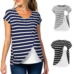 Women's Maternity Breastfeeding T-Shirt for Pregnant Women Summer Solid O-Neck Sleeveless Vest Nursing Tops  Clothes