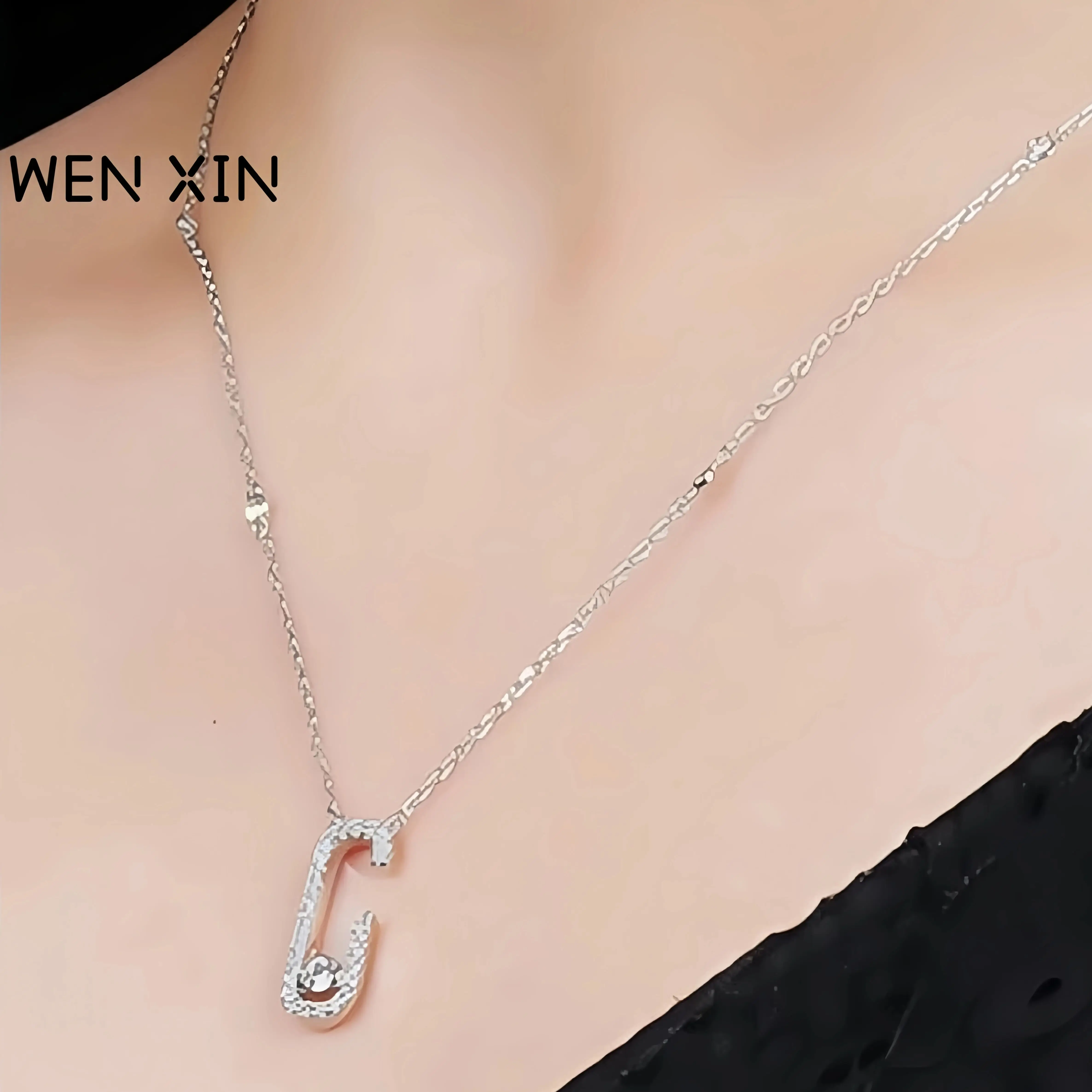 

Бренд WENXIN MST, кулон из стерлингового серебра 925 пробы для женщин, ожерелье, выращенные в лаборатории драгоценные камни, высокоуглеродистый бриллиант, кулон, ювелирные изделия