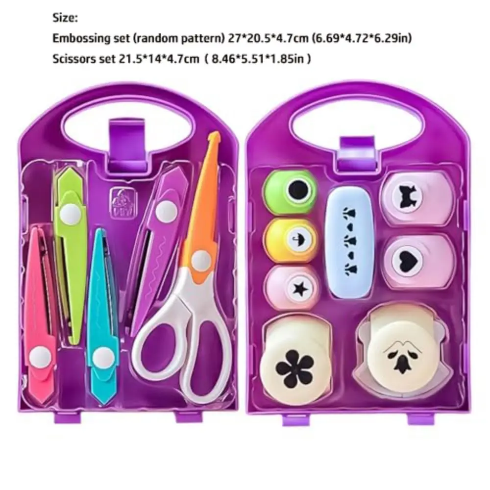 สร้างสรรค์พลาสติก DIY Puncher Craft ชุดกล่องเก็บโครงการ DIY เด็ก Hole Punch คู่มือเด็ก Craft Hole Punch รูปร่างชุด