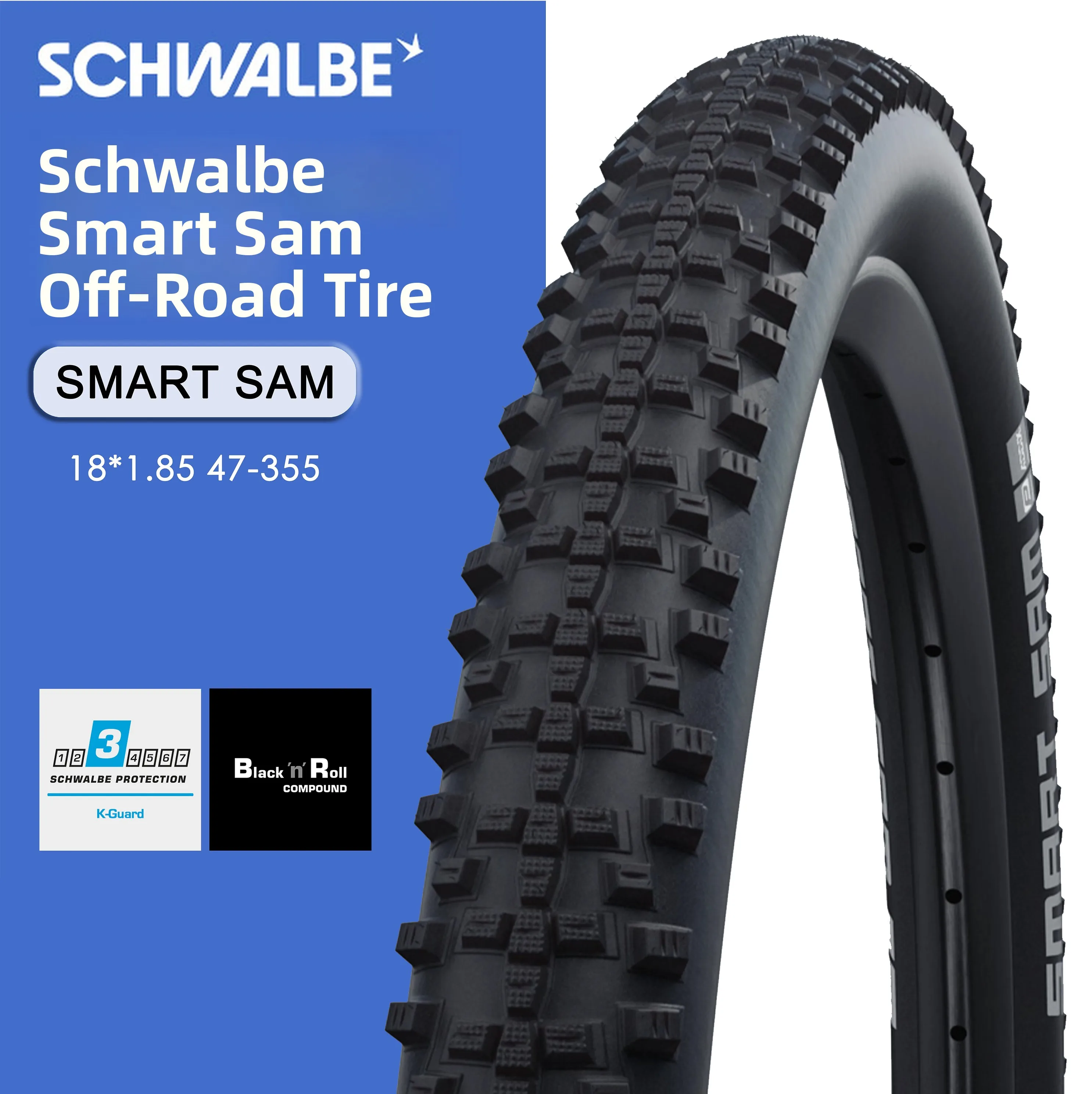 Schwalbe Birdy GTG V18185 Off-Road Puncture-resistant Bicycle Outer Tire Anti-Stab Foldable Bike Tires All-Season Non-Slip