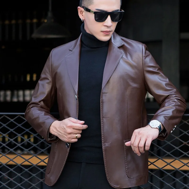 Braune Jacke für Männer Kleider jacken Business Mäntel Leder Herren anzüge und Blazer Premium hochwertige Mode Herren bekleidung