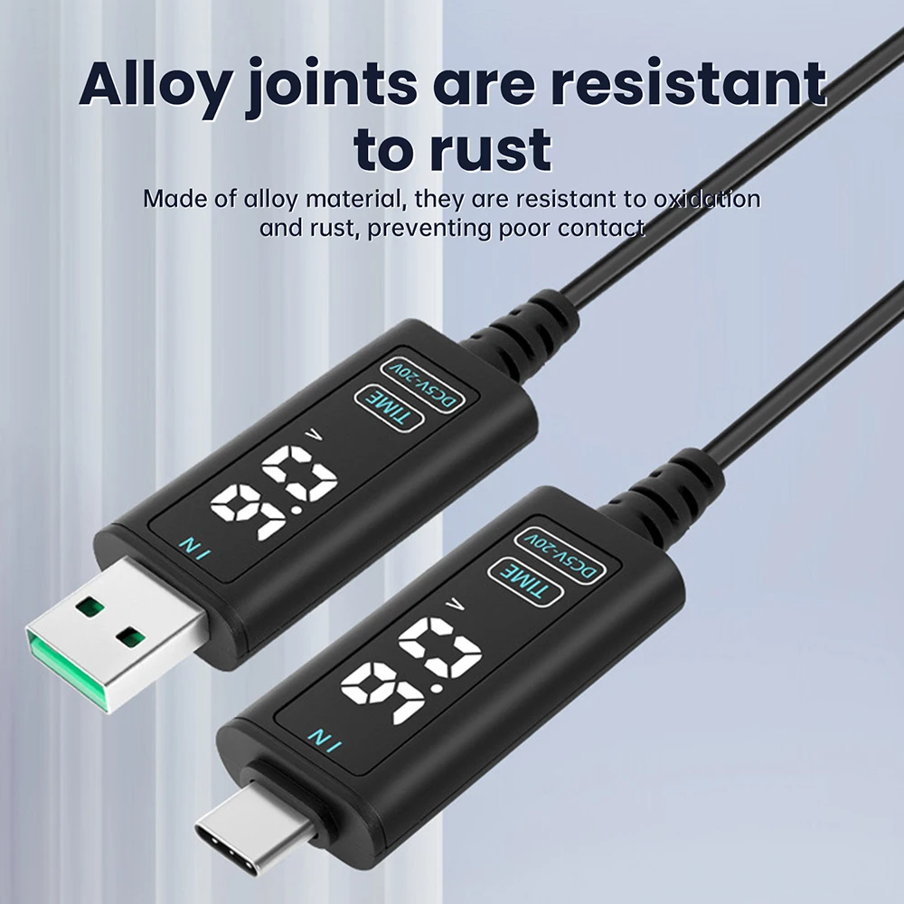 USB повышающий преобразователь типа C постоянного тока от 5-10 В до 5-20 В USB-кабель повышающего преобразователя 5,5*2,5 мм для источника питания/зарядного устройства/маршрутизатора