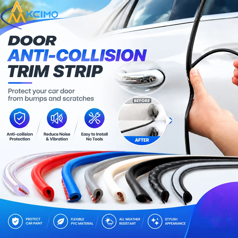 Car Door Edge Protector Auto Door Trim Anti-Collision Seal Strip Rubber Weatherproof Anti-Scratch Vehicle Safety