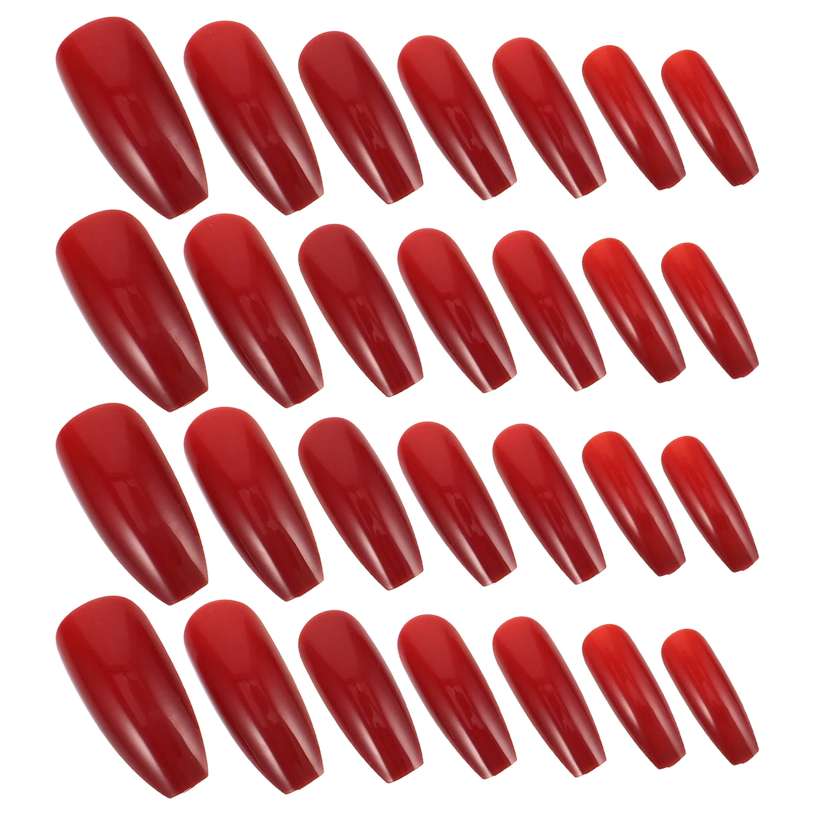 

1Set Chic Burgundy Press on Nail Tips Full Cover False Nails Stylish Long Ballet Design Removable Manicure Supply for Multiple