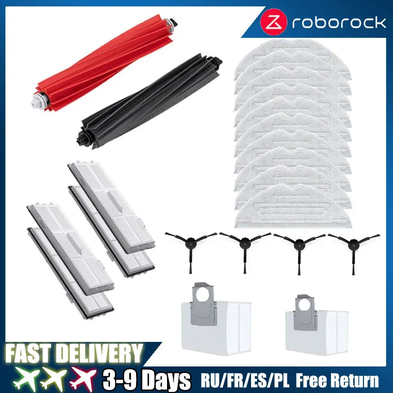 Robolock S8 PLUS S8+S8 Pro New Roller Main Brush Hepa Filter Side Brush New Mop Cloth for New Vacuum Cleaner