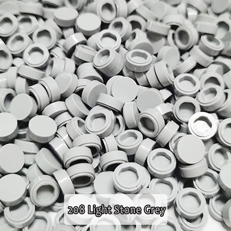 Grey Series 98138 Round Tile 1x1 Round Circle Pixel Painting Building Block Toy Mosaic Parts 100pcs