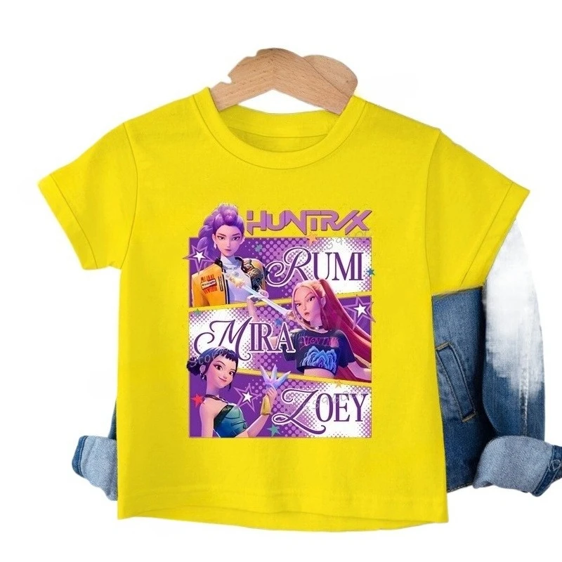 Children's Clothing KPop Demon Hunters Fans Gifts Kids Clothes Fashion Casual Tops 2025 Hot Movie Soft Baby Girls T Shirt image 3