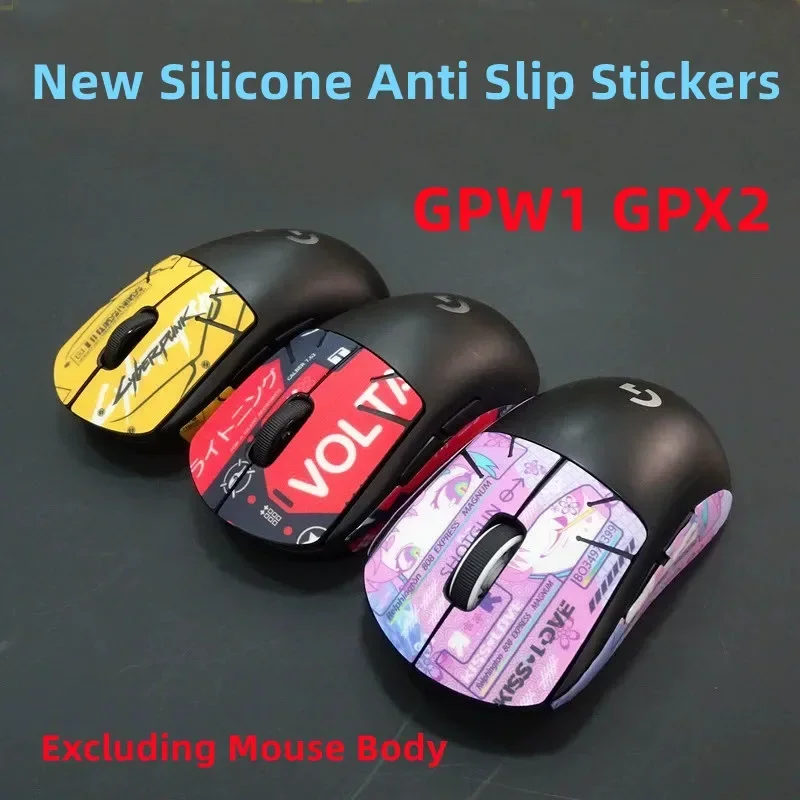 Anti Slip Silicone Rato Etiqueta, Sweatproof, Fit para Logitech GPW1 GPX2, 0.6mm, Novo