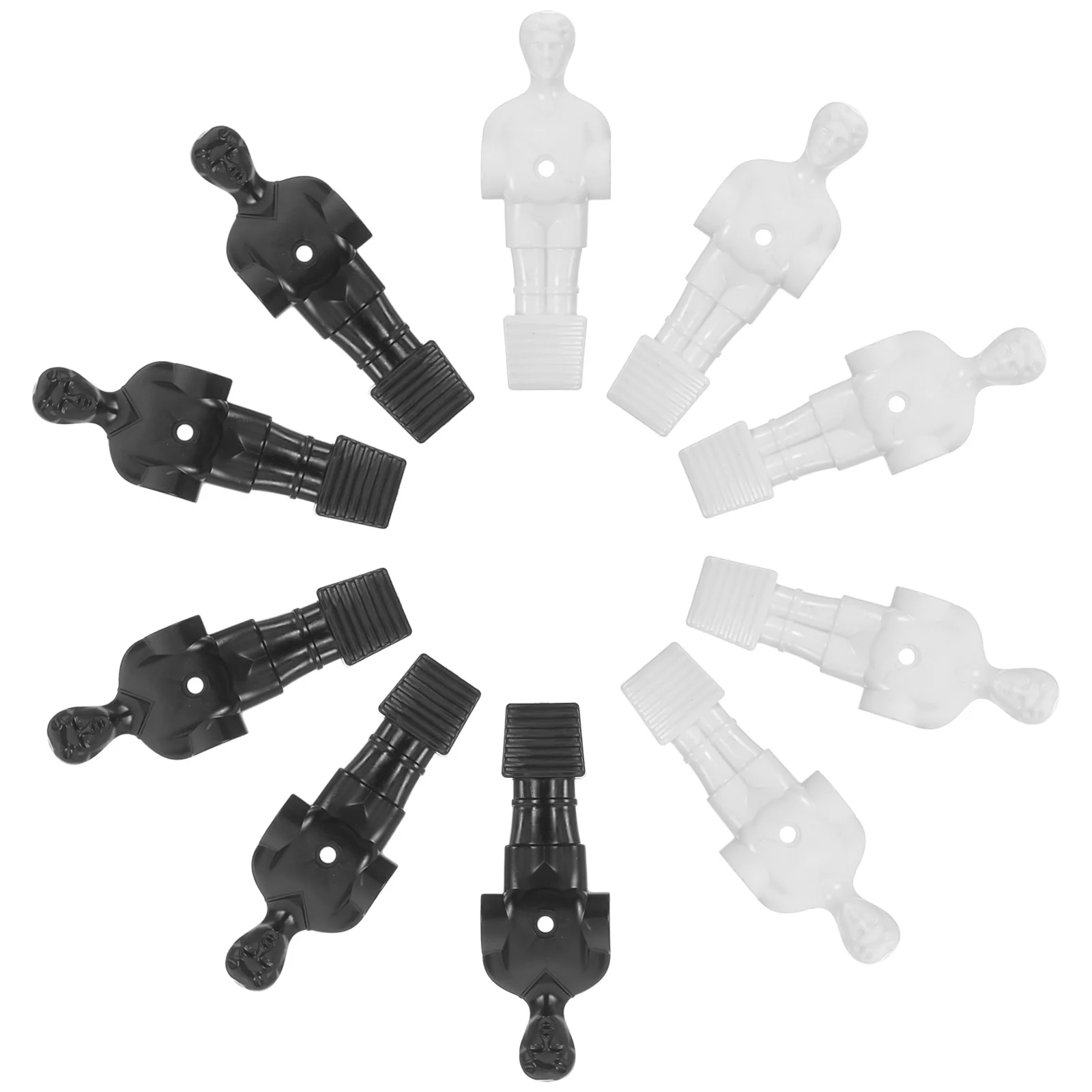 10 pçs figuras de futebol de mesa jogadores de substituição conjunto para máquina de matraquilhos durável mini futebol masculino acessórios decoração do quarto preto