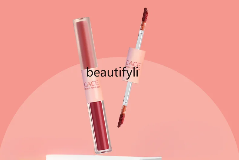 

Double-Headed Lip Lacquer Mirror Water Light Student Non-Fading No Stain on Cup Nude Color Series Autumn and Winter Lipstick