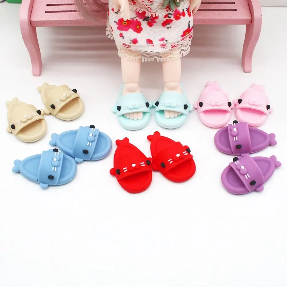 Girls Toys Round Toe Doll Seal Slippers Mini Slippers 1/6 BJD Doll Shoes Seal Shape Cartoon OB11 Seal Shoes 1/8BJD