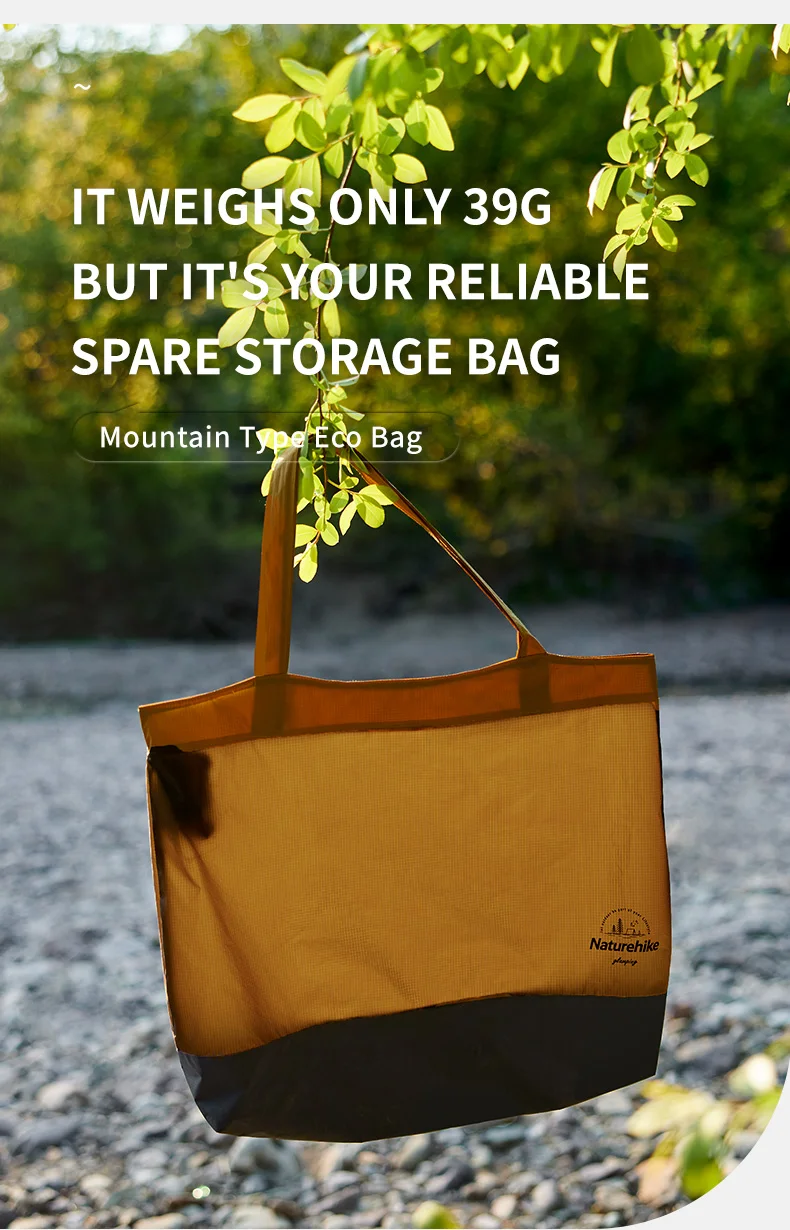 Naturehike Umwelt Tasche Tragbare Große Kapazität Lagerung Tasche Outdoor Camping Lagerung Tasche 20D Nylon Handtasche 28L Picknick Taschen – Detail 2