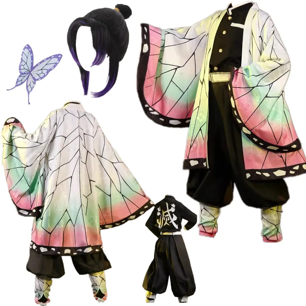 

Женский костюм для косплея Кочо Шинобу (размер US), белый плащ и брюки, наряд для вечеринки, Хэллоуина