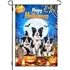 Border Collie Garden Flag Spooky Pumpkin Fall Outdoor Decor llz