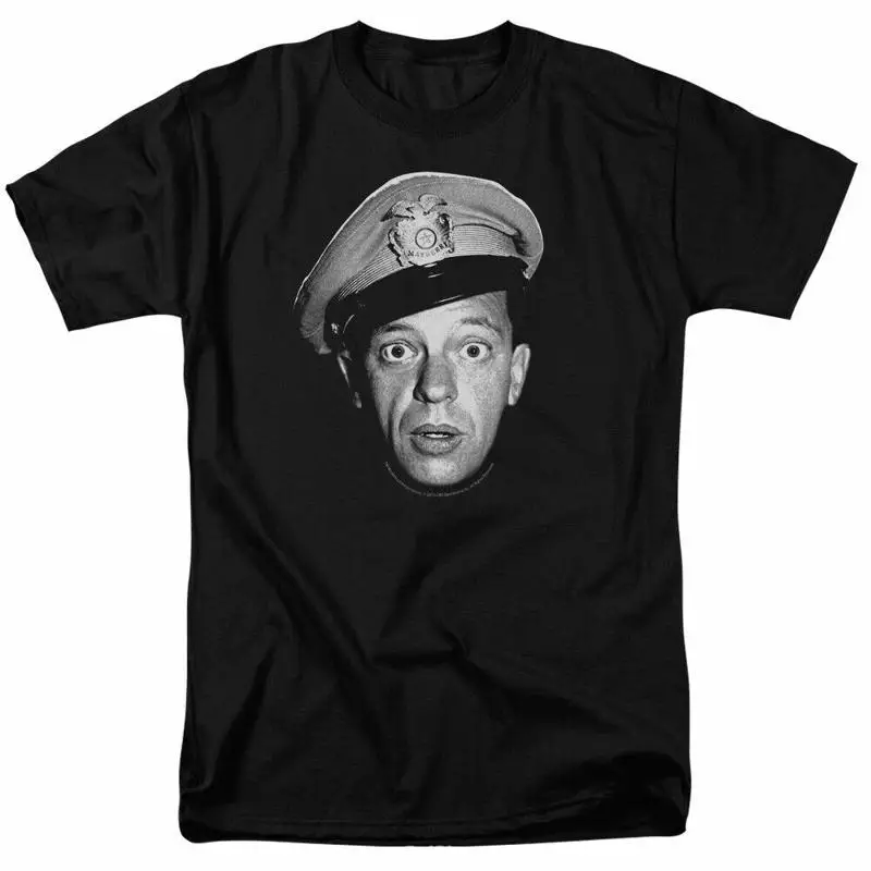 

Andy Griffith Show Barney Head T Shirt Mens Licensed Classic TV Mayberry Black