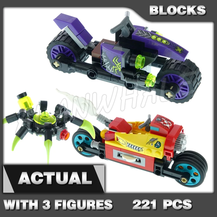 

221pcs Monkie Kid Cloud Bike Monkey Motorbike Transforming Wheels Spindrax 11574 Building Block Toys Compatible with Model