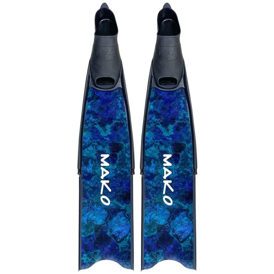 

Pro Fiberglass Freedive Fins for ocean diving, fiberglass, 3D Ocean Blue Camo, interchangeable blades