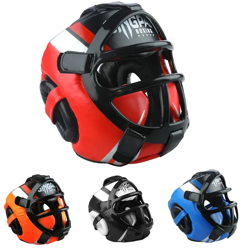 Full-Covered High-grade PU Leather Boxing Helmet for Adults and Kids - Professional Competition Helmet for MMA, Muay Thai, Taekw