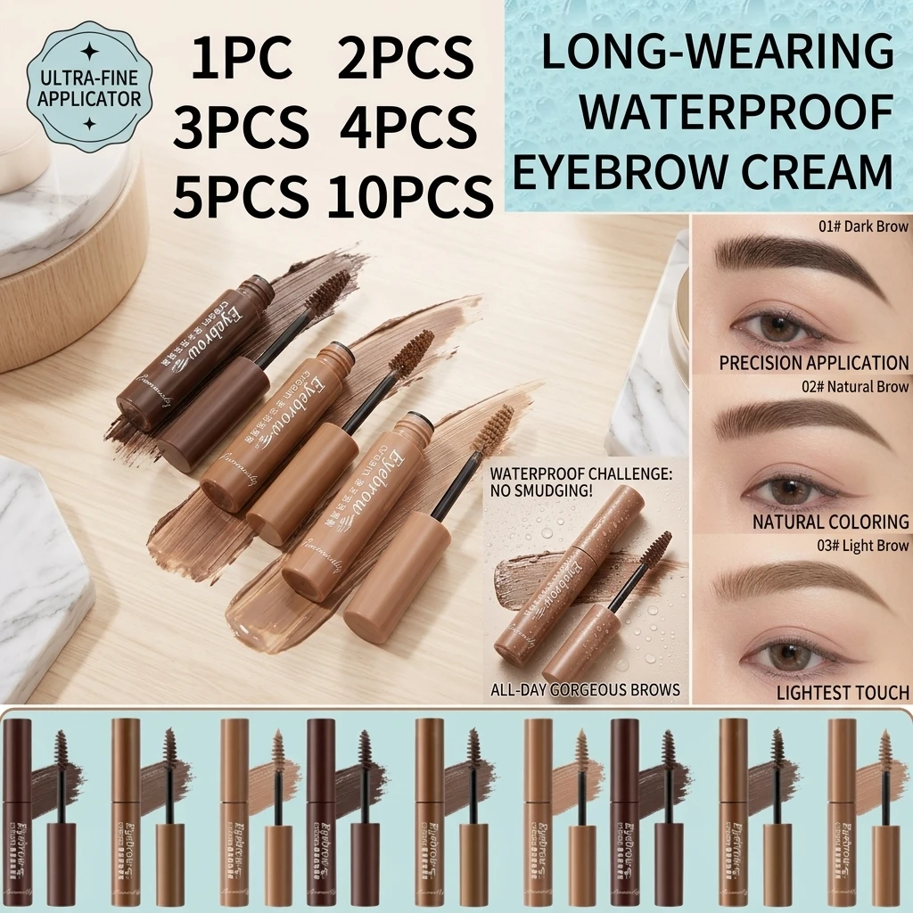 Snow Jasmine Waterproof Eyebrow Tint Gel Long Lasting Smudge Proof 3D Wild Brow Dye Cream Natural Stereo Shaping Brow Makeup