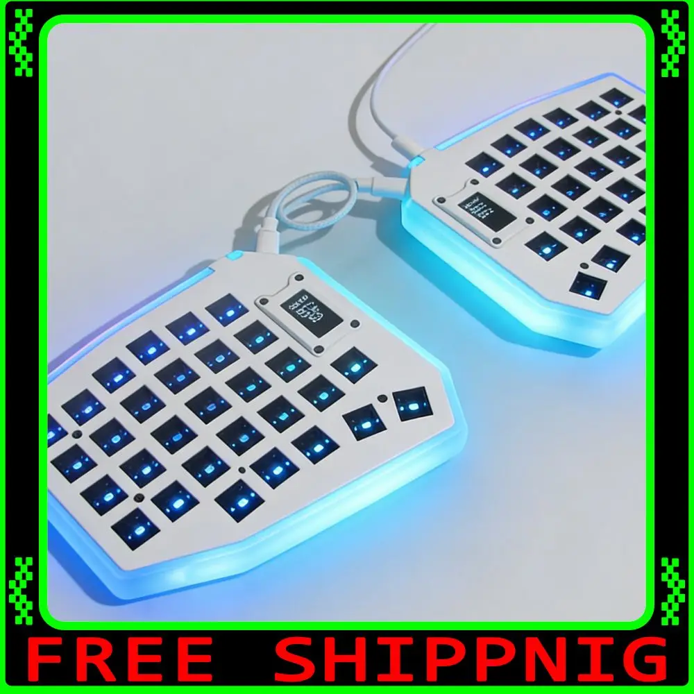 Sofle Split Keyboard Kit Magnetic Panel Wired Keyboards Kit Acrylic Aluminum Alloy Case 60keys With Screen Diy Rgb Support Qmk