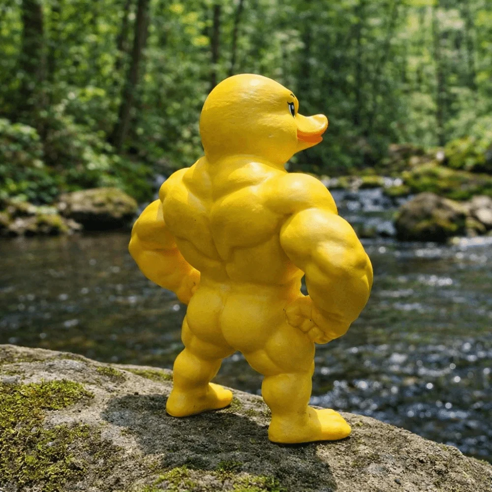 

Defined Arms Muscle duck figurine 3D Printed Collectible Muscle Duck Statue Defined Legs Mini Size Muscular Duck Statue